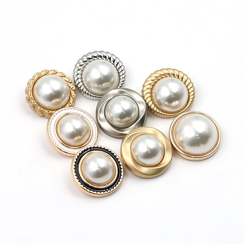 vingol 5 PCS Pearl Gold Metal Women Coat Buttons for Clothing Sweater Decoration Sewing Crafts Accessories (#7  18mm) - Image 3